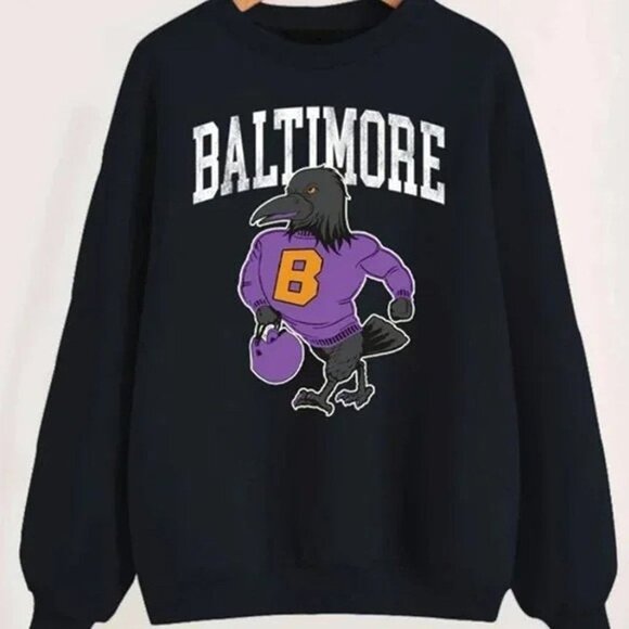Baltimore Ravens Football Crewneck Sweatshirt Cozy NFL Game Day Fan Apparel 51 - Picture 1 of 5
